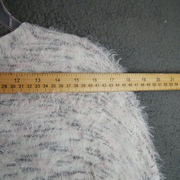 Knox Rose Women's Size M Fuzzy Open Front Cardigan Sweater Knitted Gray - Picture 9 of 13